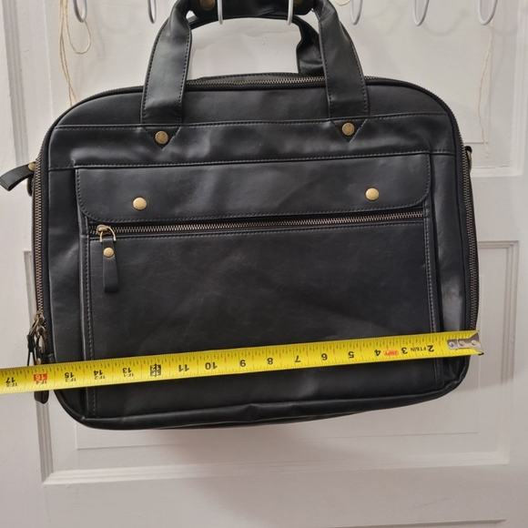 PU Leather Briefcase for Men Computer Bag Laptop Bag Waterproof Retro Business T - Picture 4 of 7